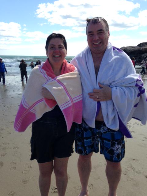 Mary DeLai & George Hooper Taking The Rotary's Polar Plunge