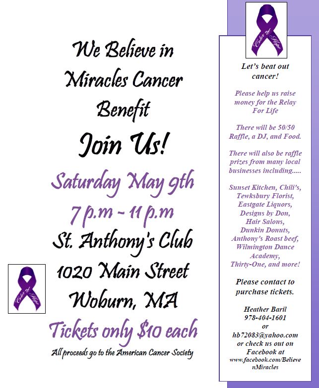 We Believe In Miracles -- Cancer Benefit