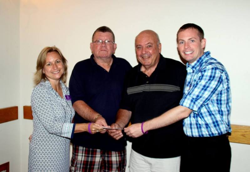 Liz Pierce (Alzheimer's Association) , Robert Dicey (Lodge Orator), Charlie DeStefeno (Lodge President), Jason Lynch (Alzheimer's Association)