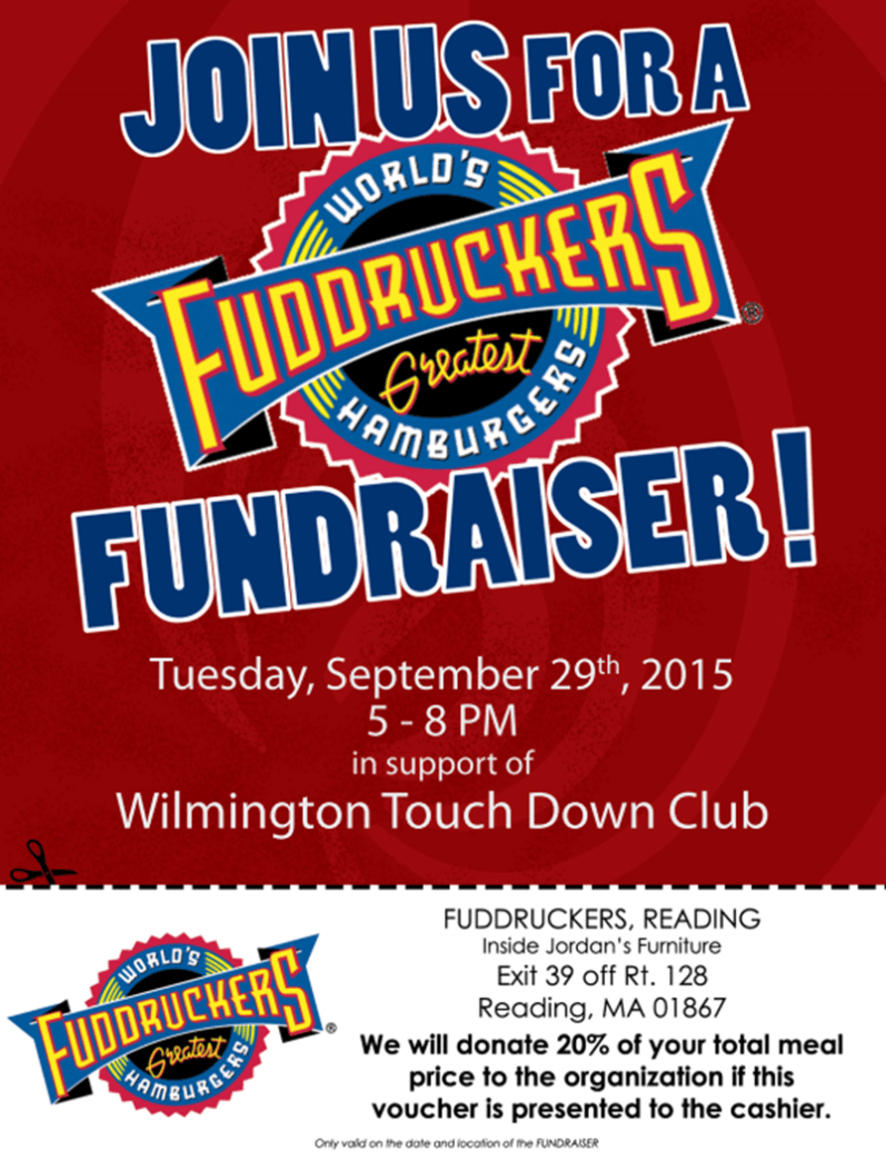 Wilmington Touchdown Club Fuddruckers Fundraiser Flyer