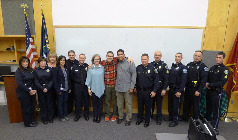 The NEMLEC Police Foundation presented a $5,000 check to Cops For Kids With Cancer to benefit 16-year-old Andover resident Michael Harris, who is battling Leukemia.