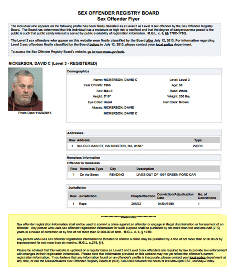 Sex Offender Flyer