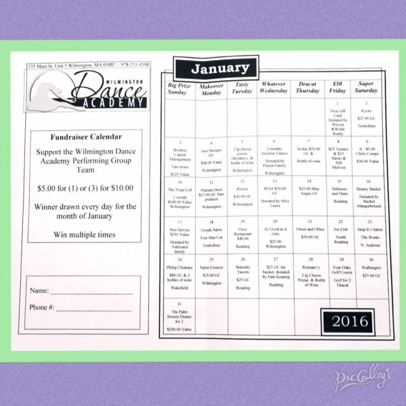 WDA Fundraiser Calendar