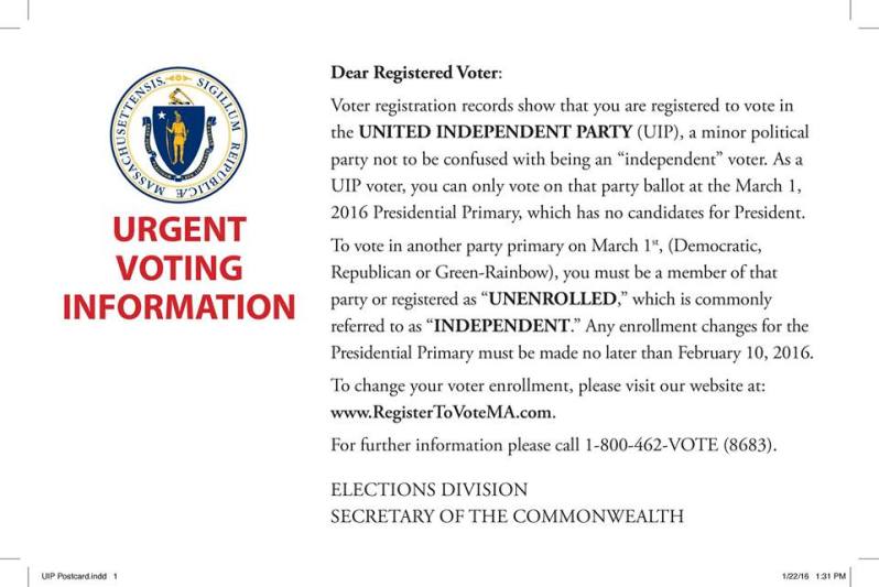 Urgent Voting Information