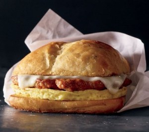Spicy Chorizo, Monterey Jack & Egg Breakfast Sandwich