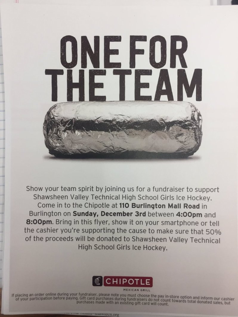 SVTH Hockey Team Fundraiser