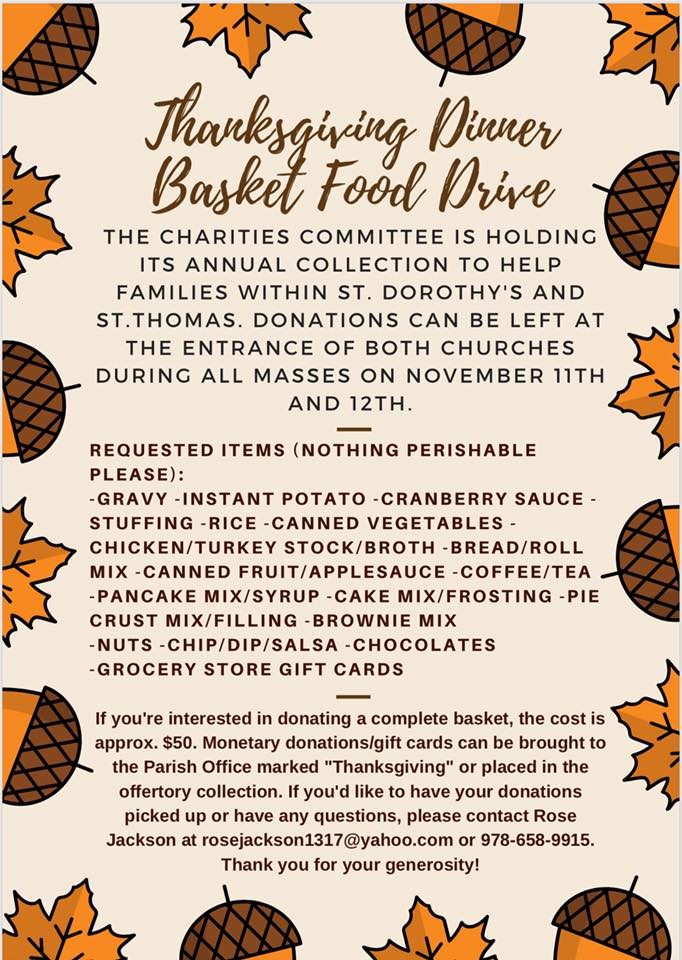 Thanksgiving Dinner Basket Food Drive