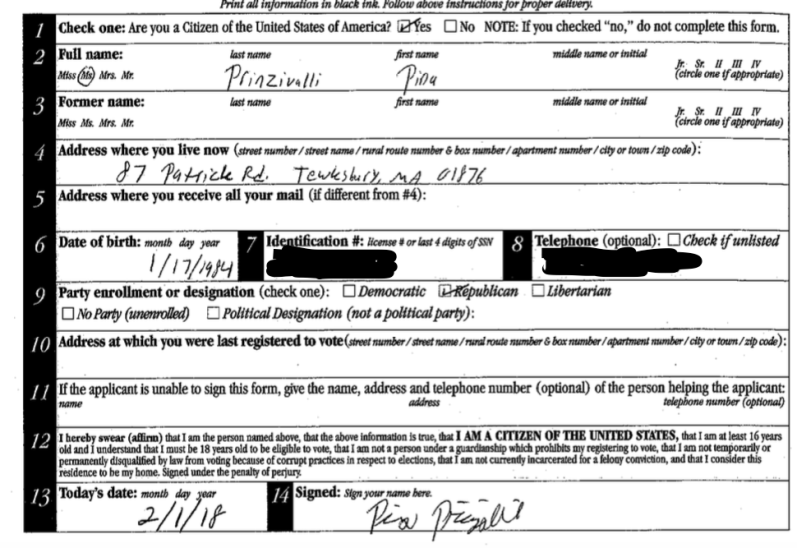 Pina Name Change Form