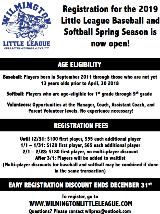 Wilmington Little League Registration