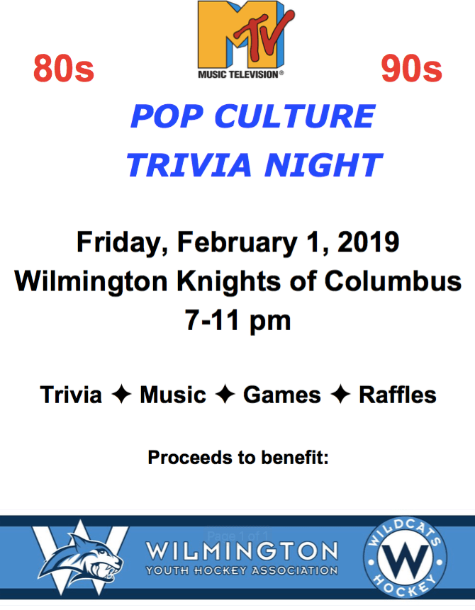 Wilmington Youth Hockey Pop Culture Trivia