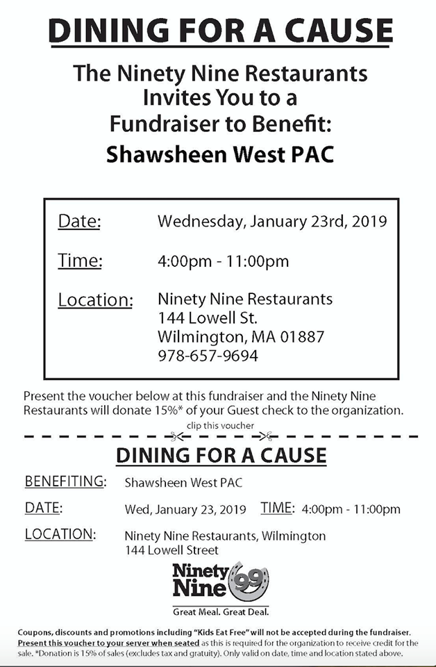 shawsheen west pac 99 fundraiser