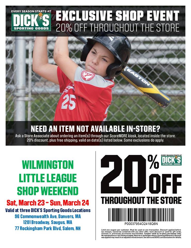 Wilmington Little League Dick's Coupon