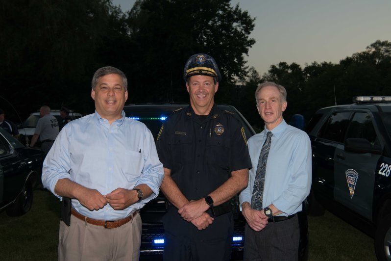 Senator Bruce Tarr, Wilm Police Chief Joseph Desmond and Wilm Town Manager Jeff Hull