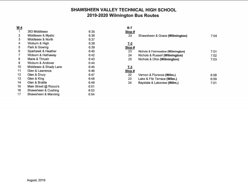 Shawsheen Tech Bus Routes #2