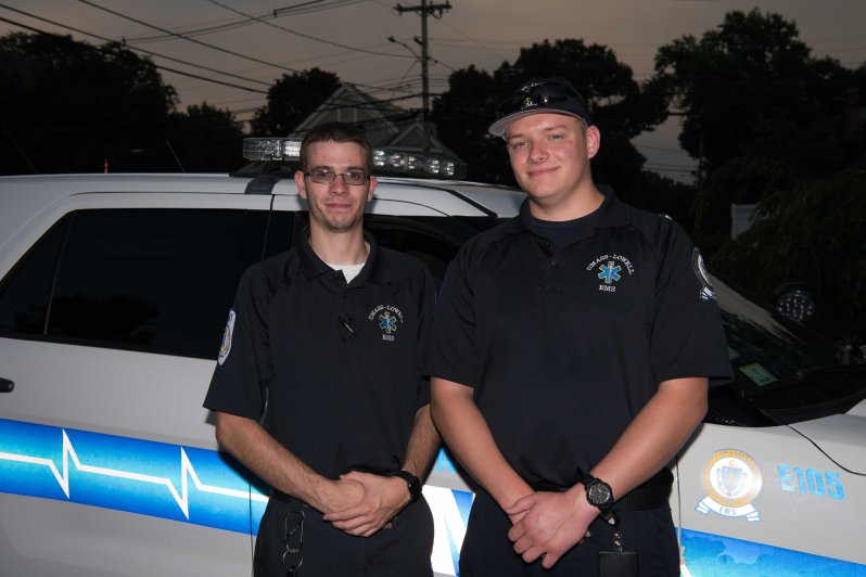 UMass Lowell EMTs Steven McHugh and James Monis