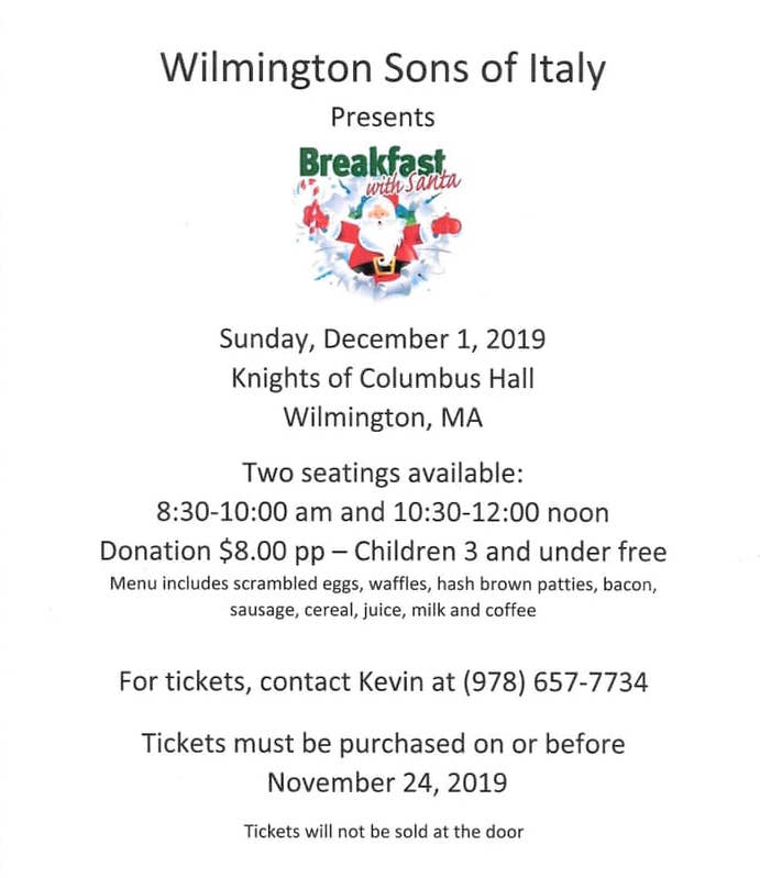 Wilmington Sons of Italy Breakfast with Santa