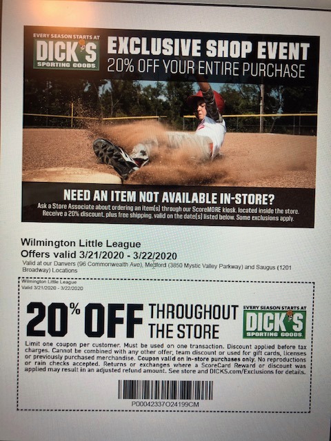WLL Dick's Coupon