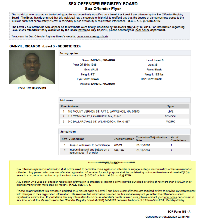 Sex Offender Registry