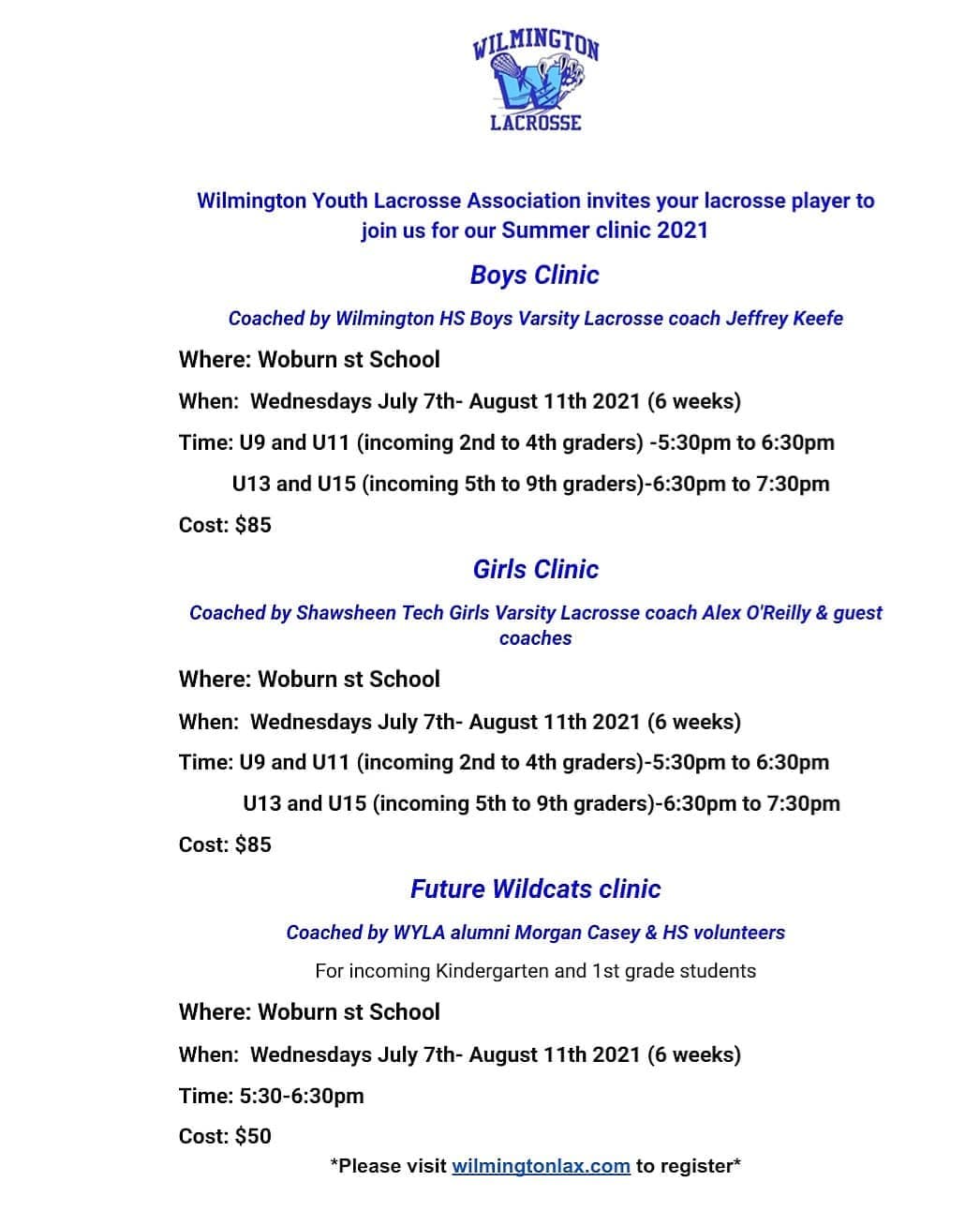Wilmington Lacrosse Clinics