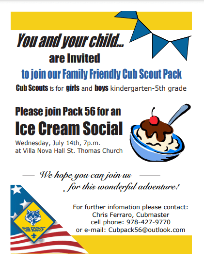 Wilmington Cub Scouts Ice Cream