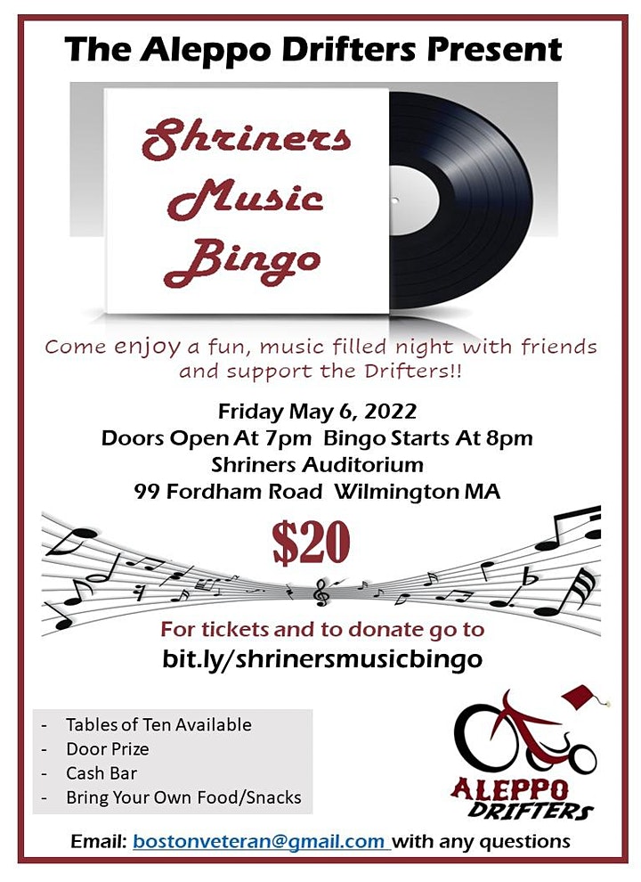 Shriners Music Bingo