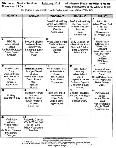 February Meals on Wheels
