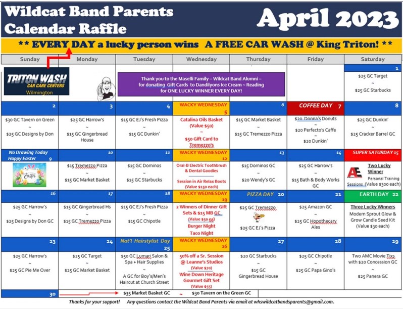 Band Raffle -- April