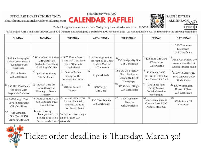 Calendar Raffle