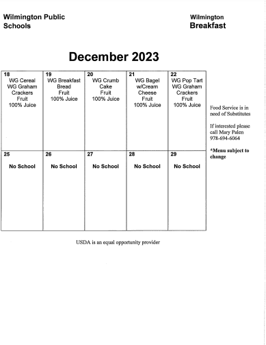 December -- Breakfast -- 2