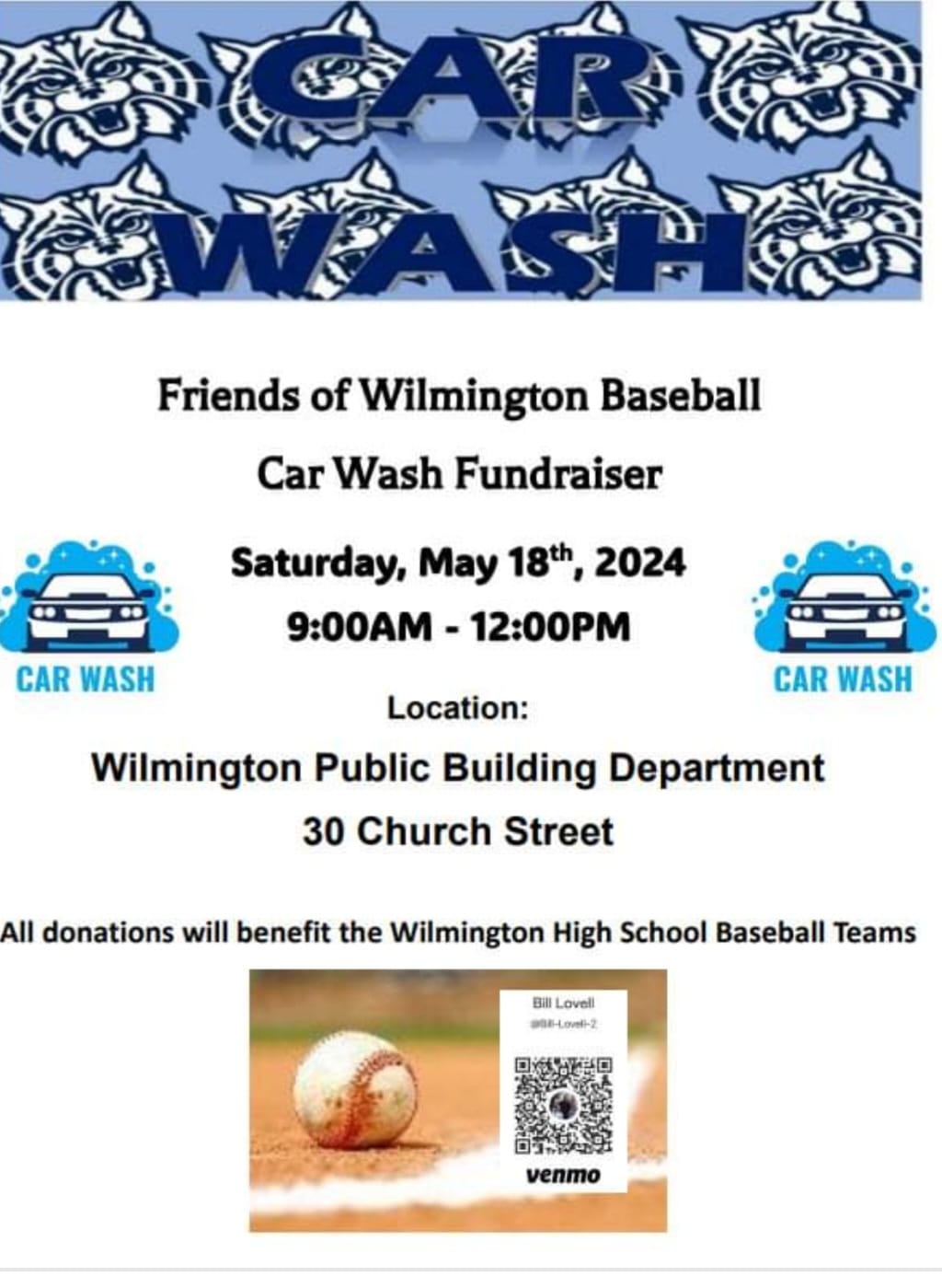 THIS WEEKEND Wilmington High Baseball Teams To Hold Car Wash