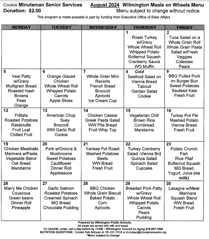 Meals On Wheels August