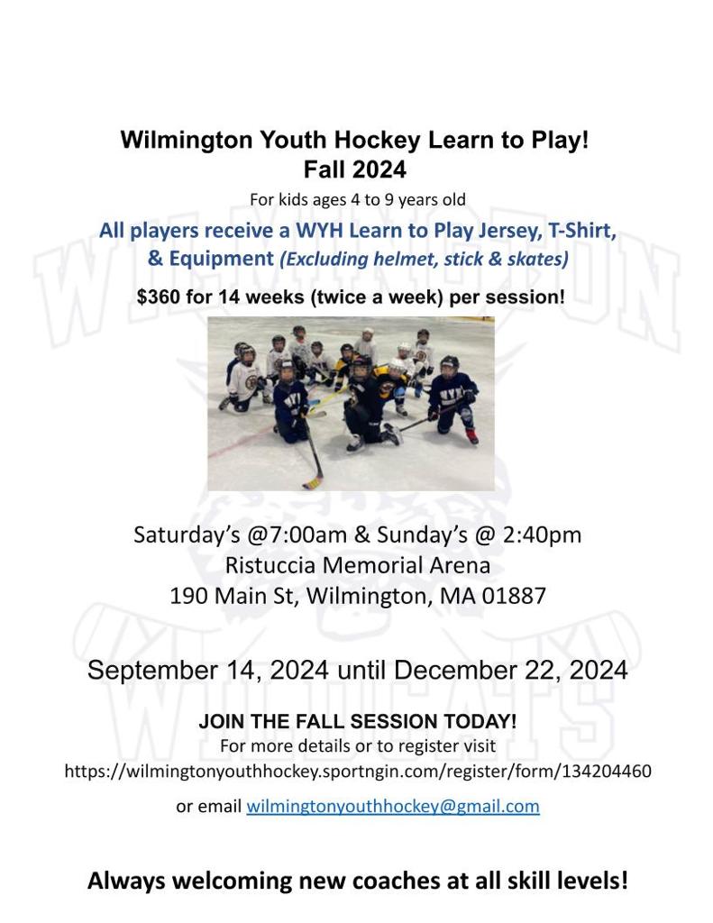 Wilmington Youth Hockey Learn To Play