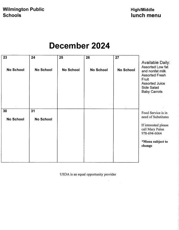 December HS Lunch #2